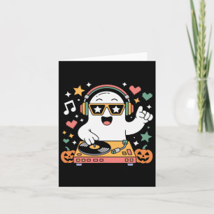 Humor Halloween Ghost DJ met Platenspeler Muziek K Kaart