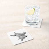 Humor in rust vierkante kartonnen onderzetter (Insitu)