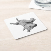 Humor in rust vierkante kartonnen onderzetter (Schuin)