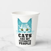 Humor katten zijn mijn favoriete grappige Blauwgro Papieren Bekers (Voorkant)