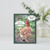 Humor kippen briefkaart (Staand voorkant)