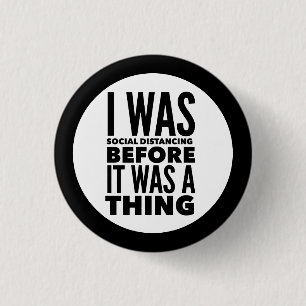 Humor Knop Sociale Afstand Ronde Button 3,2 Cm