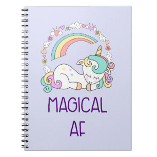 Humor - Magische AF. Unicorn, regenboog en stuifme Notitieboek