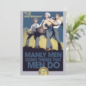 Humor Manly MANNEN Kaart (Staand voorkant)