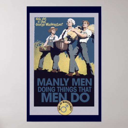  Humor Manly MANNEN Poster (Voorkant)