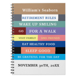 Humor Personalized Funny Retirement Rules Notitieboek