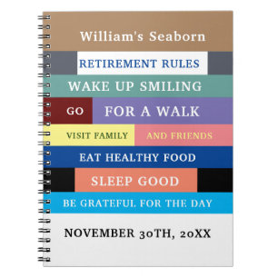 Humor Personalized Funny Retirement Rules Notitieboek