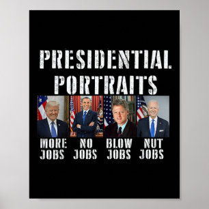 Humor Presidentiële Portretten Trump Obama Biden C Poster