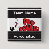 Humor Pro Bowler Bowling Pin | Personaliseren Vierkante Button 5,1 Cm (Voorkant)