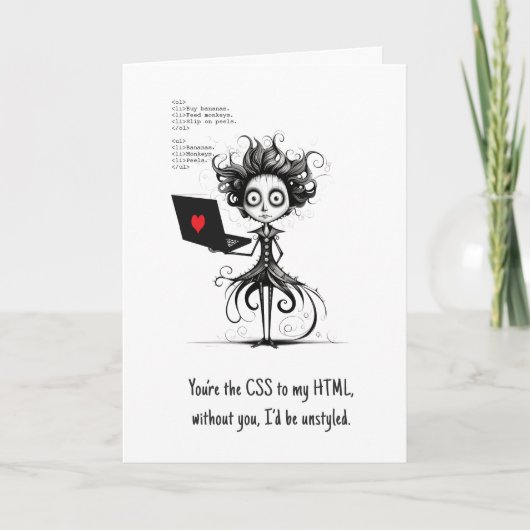 Humor Quote Computer Nerd Pun Funny Valentijnsdag Kaart (Voorkant)