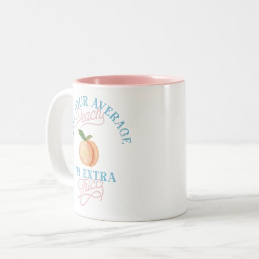 Humor Sassy Perzik Lichaam Positiviteit Tweekleurige Koffiemok (Voorkant links)