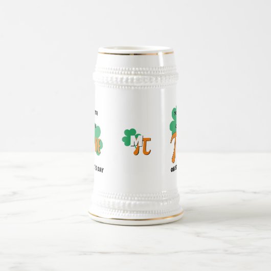 Humor St Patrick's Day PI Day Wiskunde Monogram Bierpul (Center)