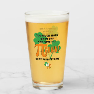 Humor St Patrick's Day PI Day Wiskunde Monogram Glas