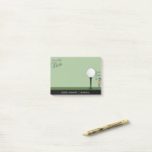 Humor T-shirt van Golfer Post-it® Notes (Op bureau)