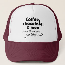 Humor Trucker Hats koffiechocolade mannen grap ges Pet