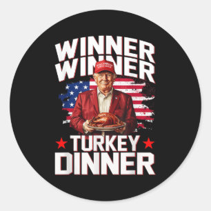 Humor Trump winnaar Turkije diner Thanksgivi Ronde Sticker