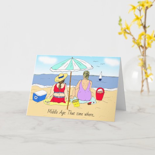 HUMOR uit de middeleeuwen, vriendschap grappig Kaart (Gele Bloem)