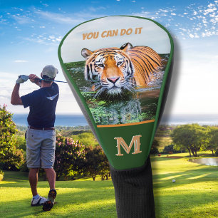 Humor Uw Bericht Tijger Monogram Initiaal Golfheadcover