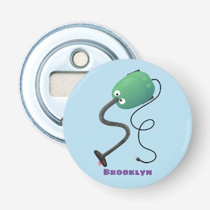 Humor van de cartoon van de stofzuiger button flesopener