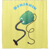 Humor van de cartoon van de stofzuiger douchegordijn (Voorkant)