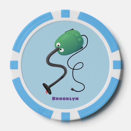 Humor van de cartoon van de stofzuiger poker chips (Voorkant)