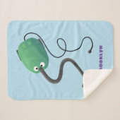 Humor van de cartoon van de stofzuiger sherpa deken (Voorkant (horizontaal))