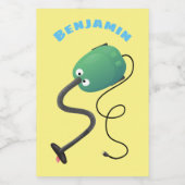 Humor van de cartoon van de stofzuiger voedselcontainer etiket (Enkel label)