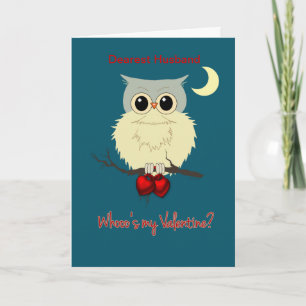 Humor van de Uil van de Valentijnsdag van de Feestdagen Kaart