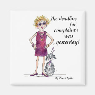 Humor van de vrouwelijke waterverf magneet