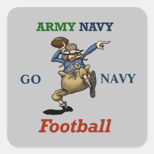 Humor van Football van de marine Vierkante Sticker