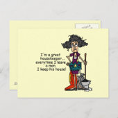 Humor van huisbewaarder briefkaart (Voorkant / Achterkant)