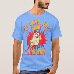 Humor van kippen: vegetarische veganvegetaties t-shirt