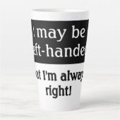Humor van linkshandigen latte mok (Voorkant)
