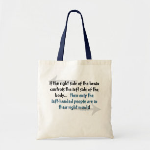 Humor van linkshandigen tote bag