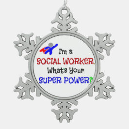 Humor van Sociaal Werkers Tin Sneeuwvlok Ornament