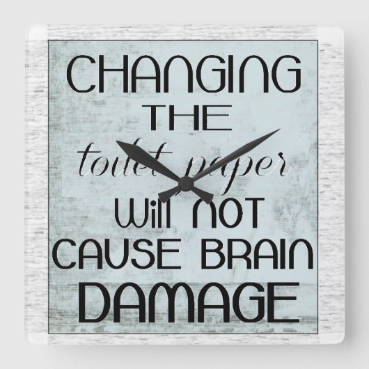 humor van toiletpapier vierkante klok (Voorkant)