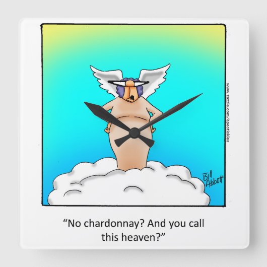 Humor van wijn "spectickles" Wall Clock Gift Vierkante Klok (Voorkant)