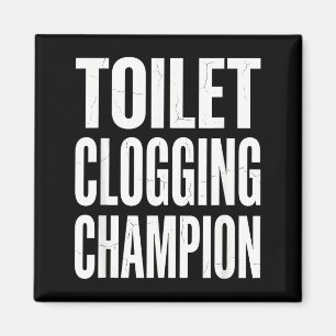 Humor Verstoppende Bad Toilet Kampioen Grap Grap Magneet