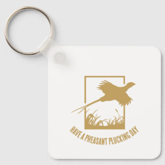 Humor Vintage Goud Fazant Jagen Sleutelhanger