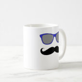 Humor voor snor en blauwe zonnebril koffiemok (Voorkant rechts)