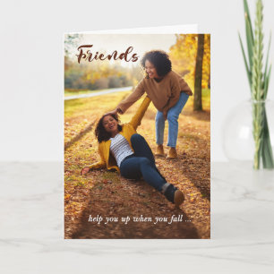 Humor vrienden helpen je op als je Herfst Kaart