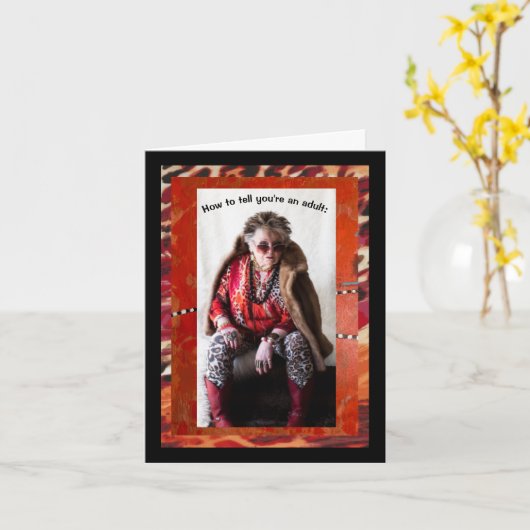 Humoreus wetend of u een volwassene bent kaart (Gele Bloem)