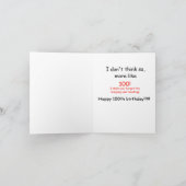 Humorische 100e verjaardag kaart (Binnen)
