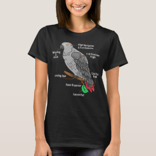 Humorische anatomie van een Afrikaanse grijze pape T-shirt