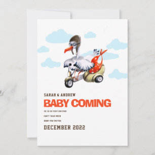 Humorische Eenvoudige Genderneutrale Oranje zwange Aankondiging