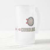 Humorische kunstkunst matglas bierpul (Voorkant rechts)