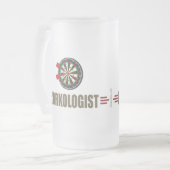 Humorische kunstkunst matglas bierpul (Voorkant links)