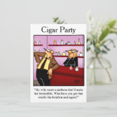 Humorische uitvindingen van Cigar Party Kaart (Staand voorkant)