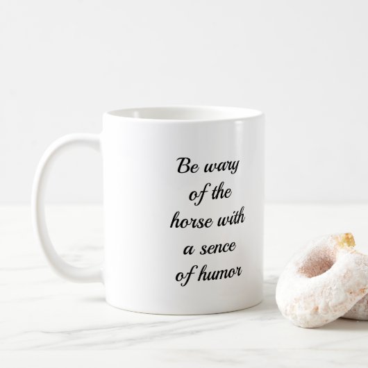 Humoristique Cheval Foie Fumer Cigar Café Mug (Avec donut)
