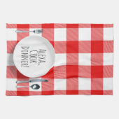 humoristisch Alexa Command voor het kookdiner Theedoek (Horizontaal)